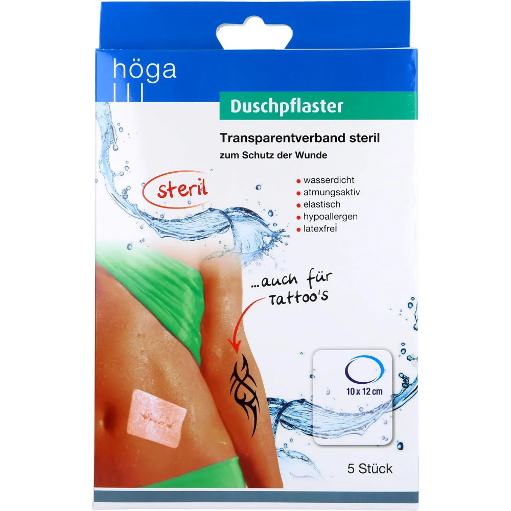 Duschpflaster 10x12 cm Transparentverband steril 5 St