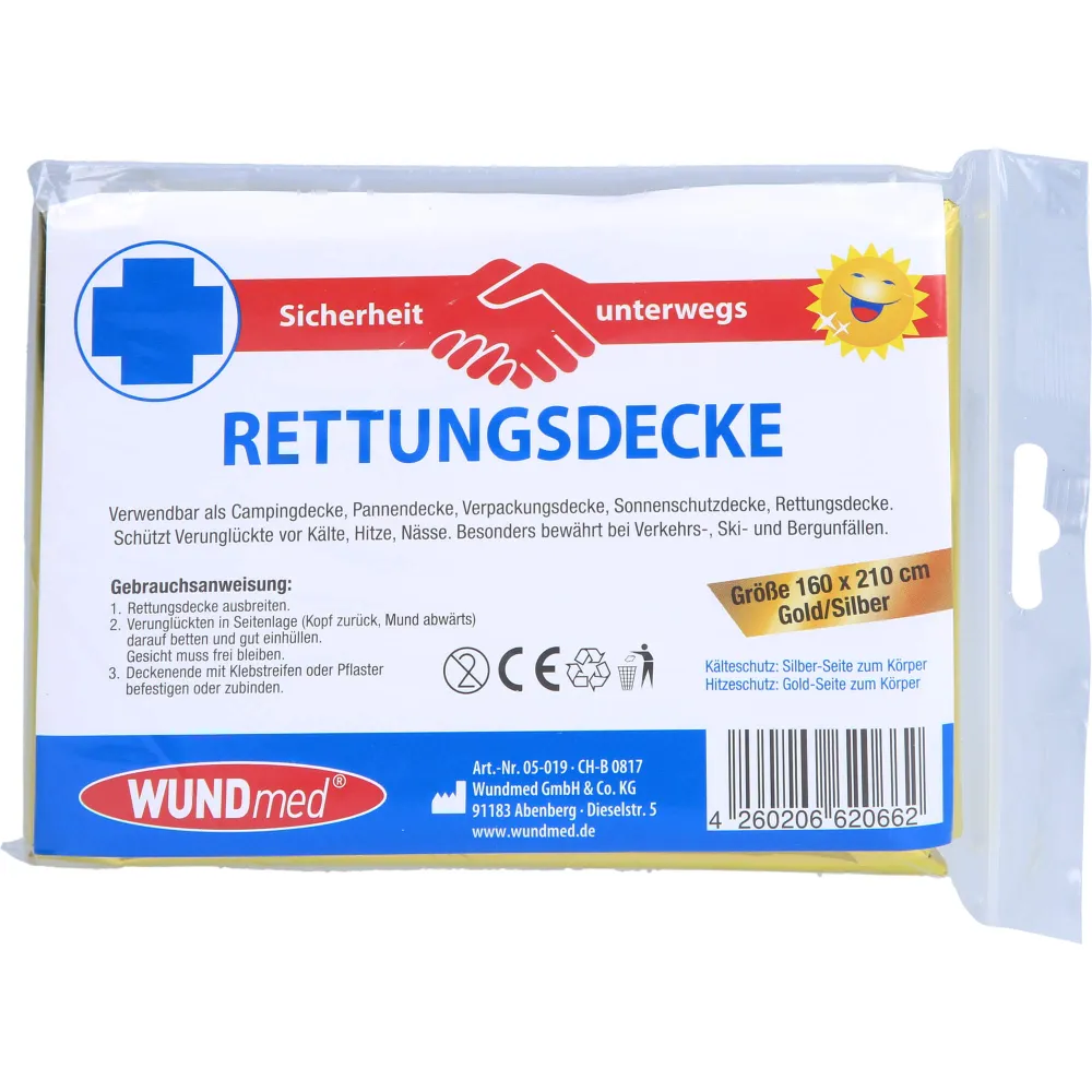 Rettungsdecke 160x210 cm gold/silber 1 St