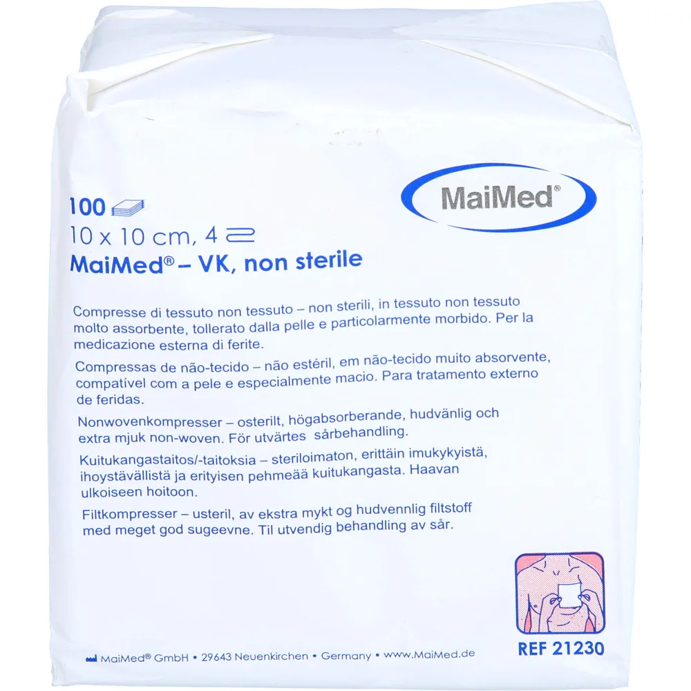 Vliesstoff-Kompressen unsteril 10x10 cm 4fach 100 St