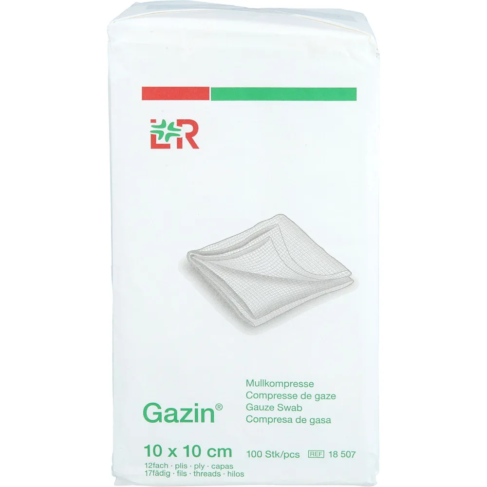 Gazin Mullkomp.10x10 cm unsteril 12fach Op 100 St