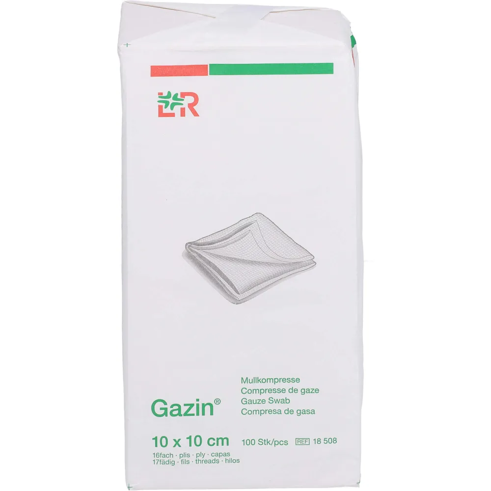 Gazin Mullkomp.10x10 cm unsteril 16fach Op 100 St