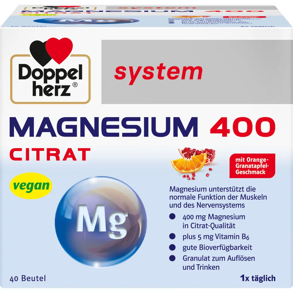 Doppelherz Magnesium 400 Citrat system Granulat 40 St