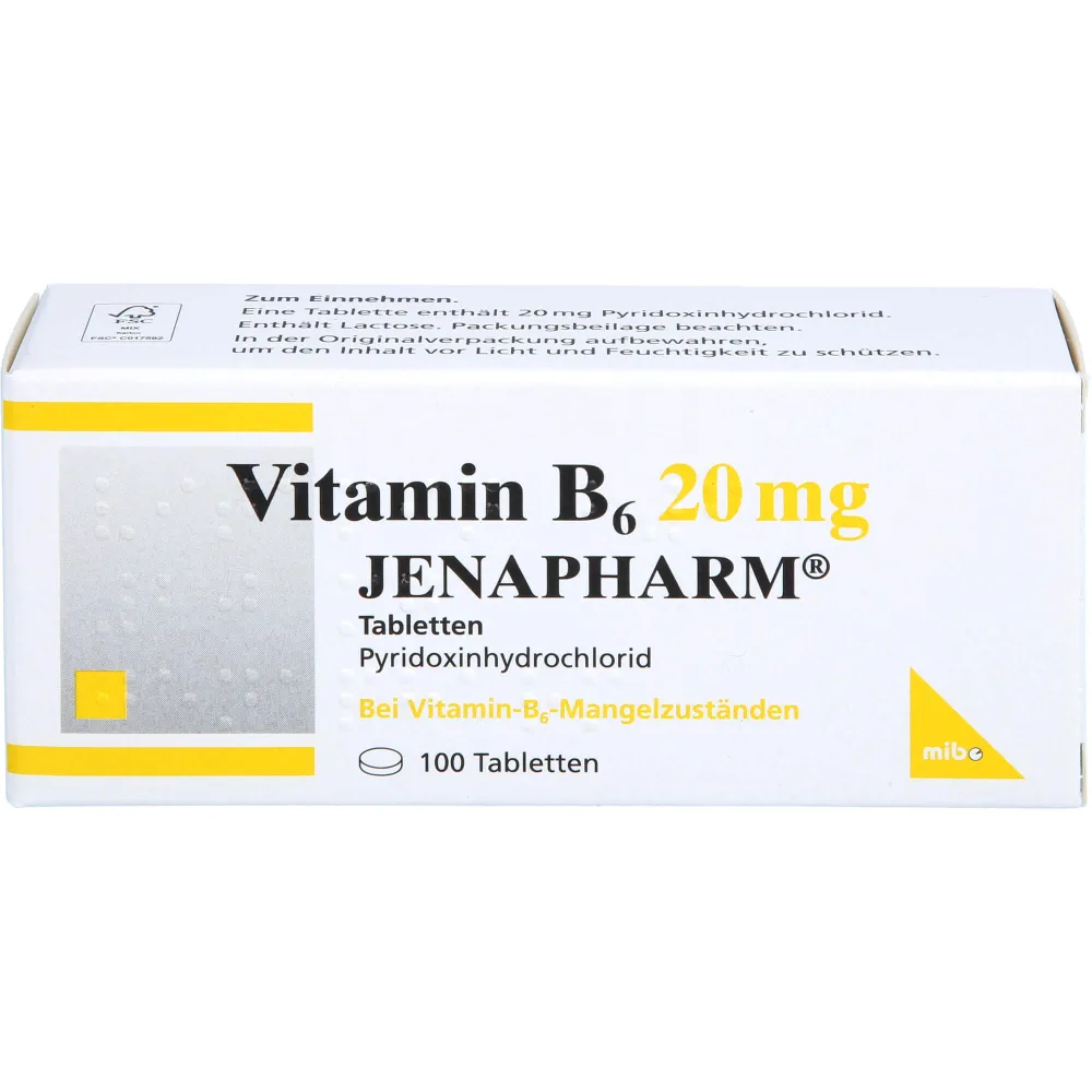 Vitamin B6 20 mg Jenapharm Tabletten 100 St