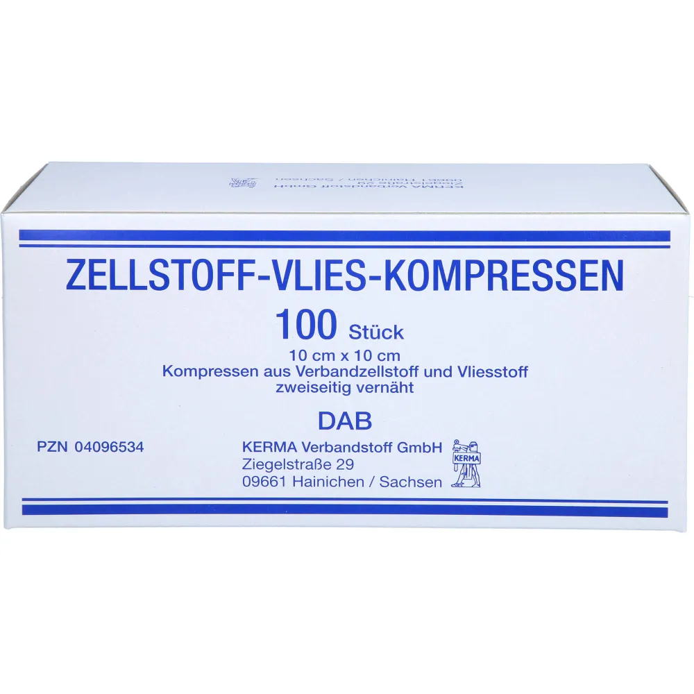 Zellstoff Vlies Kompressen unsteril 10x10 cm 100 St