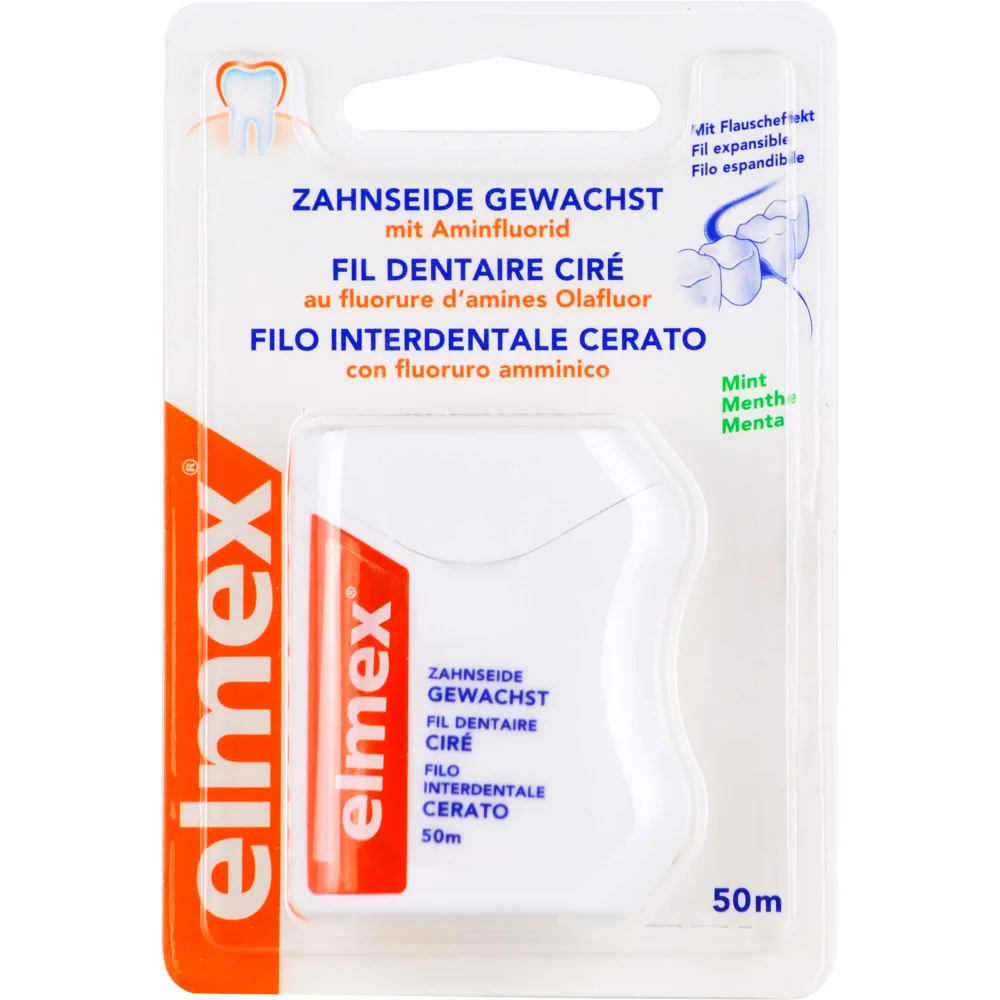 Elmex Zahnseide gewachst mit Aminfluorid 50 m