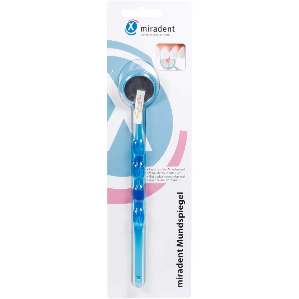 Miradent Mundspiegel beschlagsfrei blau transp. 1 St