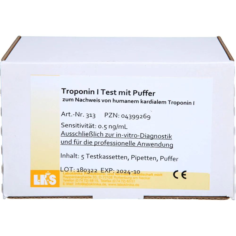 Troponin I mit Puffer Testkassetten 5 St