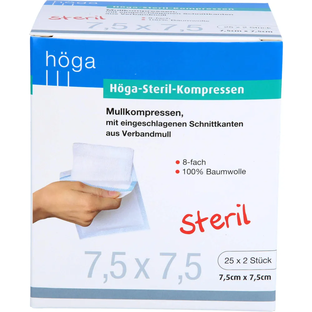 Höga-Kompressen 7,5x7,5 cm steril 8fach 50 St