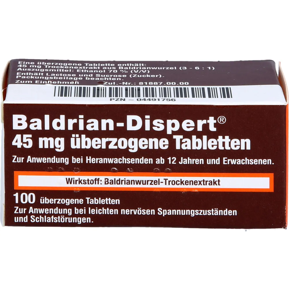 Baldrian Dispert 45 mg überzogene Tabletten 100 St