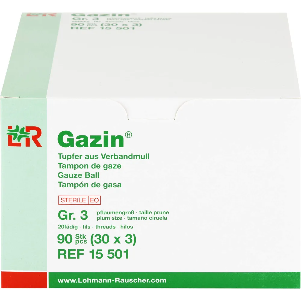 Gazin Tupfer pflaumengroß steril Gr.3 20fädig 90 St
