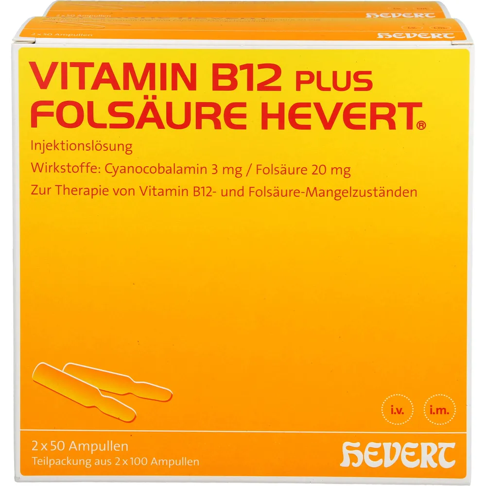 Vitamin B12 Plus Folsäure Hevert a 2 ml Ampullen 400 ml