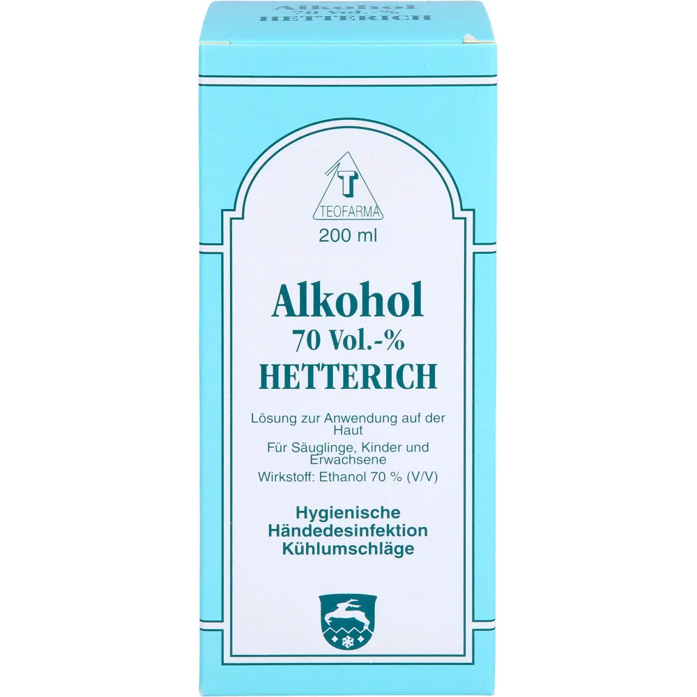 Alkohol 70% V/V Hetterich 200 ml