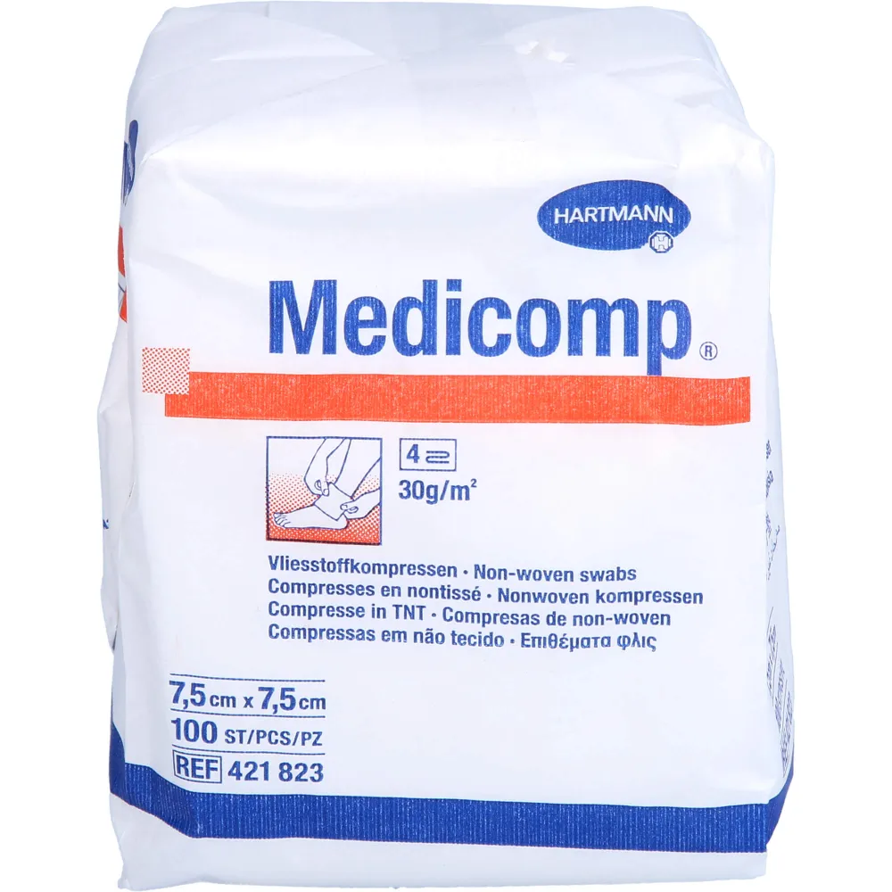 Medicomp Vlieskomp.unsteril 7,5x7,5 cm 4fach 100 St