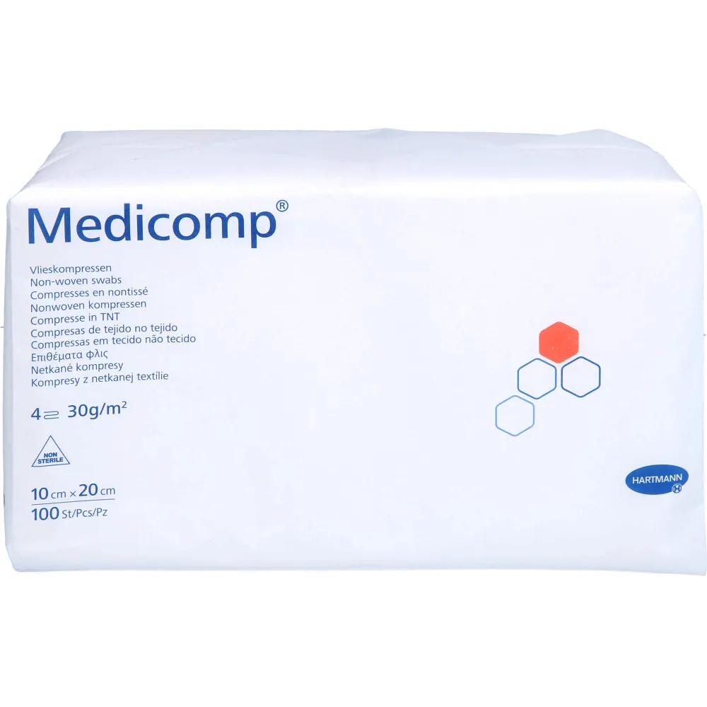 Medicomp Vlieskomp.unsteril 10x20 cm 4fach 100 St