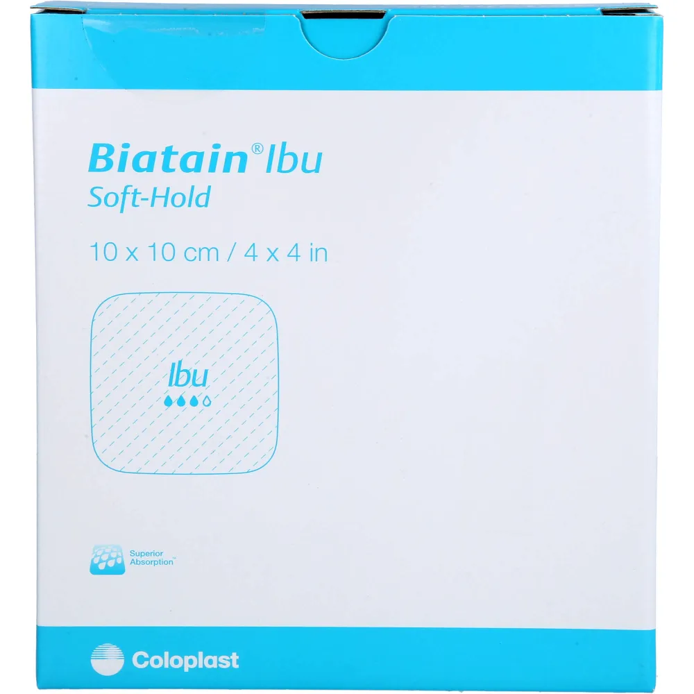 Biatain Ibu Schaumverband 10x10 cm sanft haftend 5 St