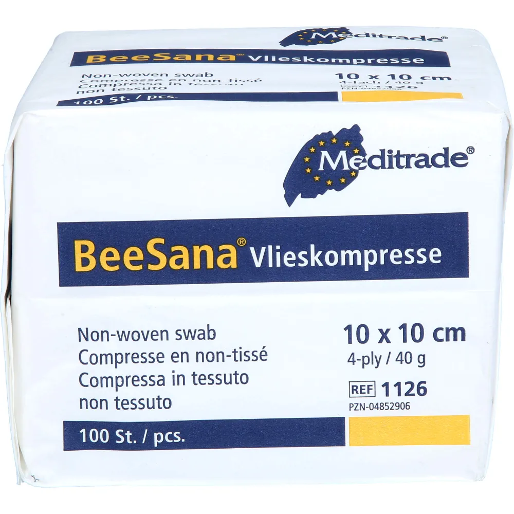 Vlieskompressen unsteril 10x10 cm 4fach 40g 100 St