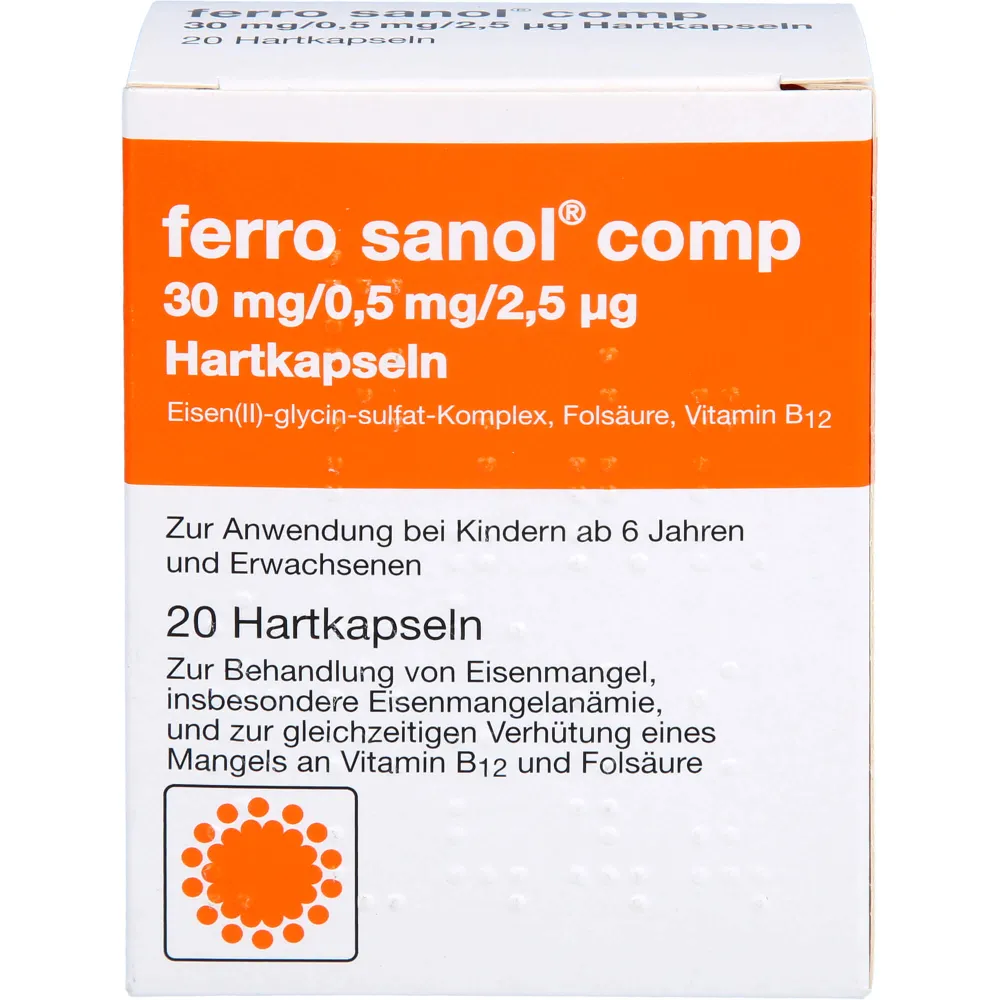 Ferro Sanol comp. Hartkaps.m.msr.überz.Pellets 20 St