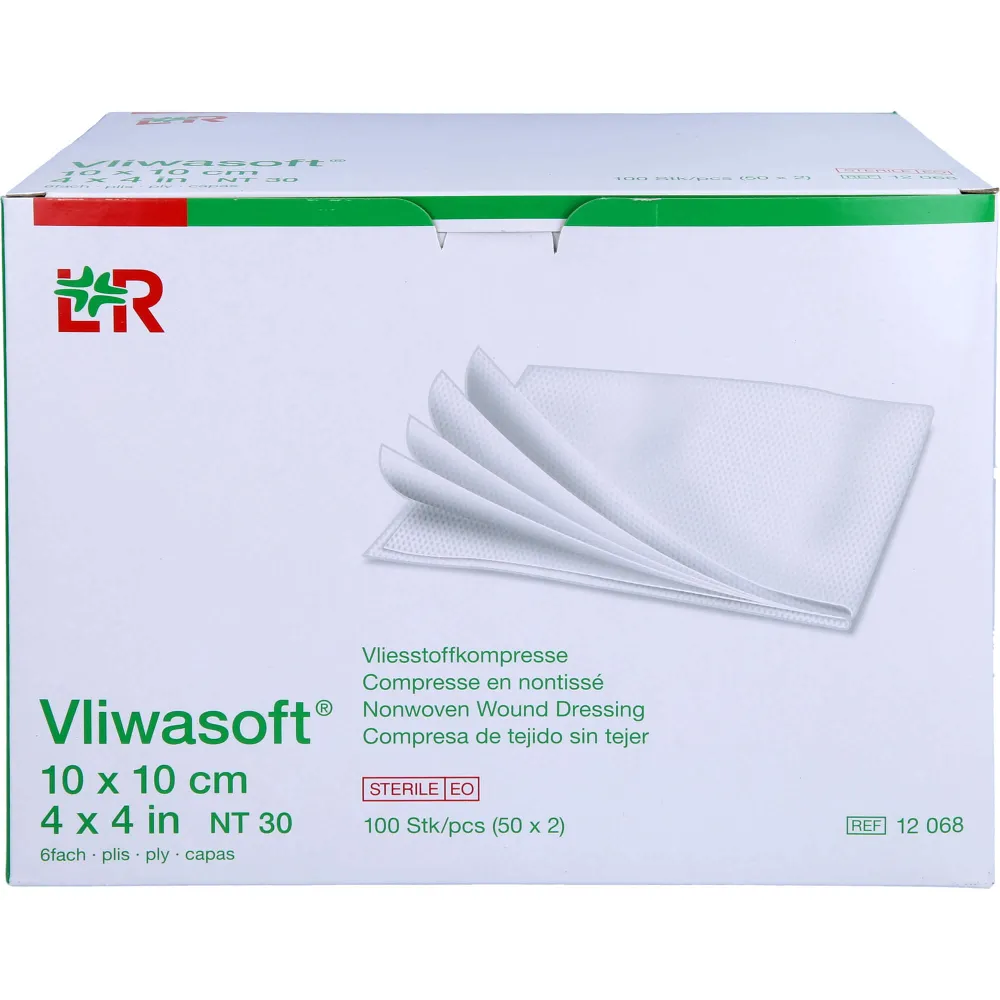 Vliwasoft Vlieskompressen steril 10x10 cm 6l. 100 St