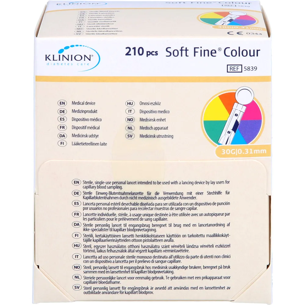 Klinion Soft fine colour Lanzetten 30 G 210 St
