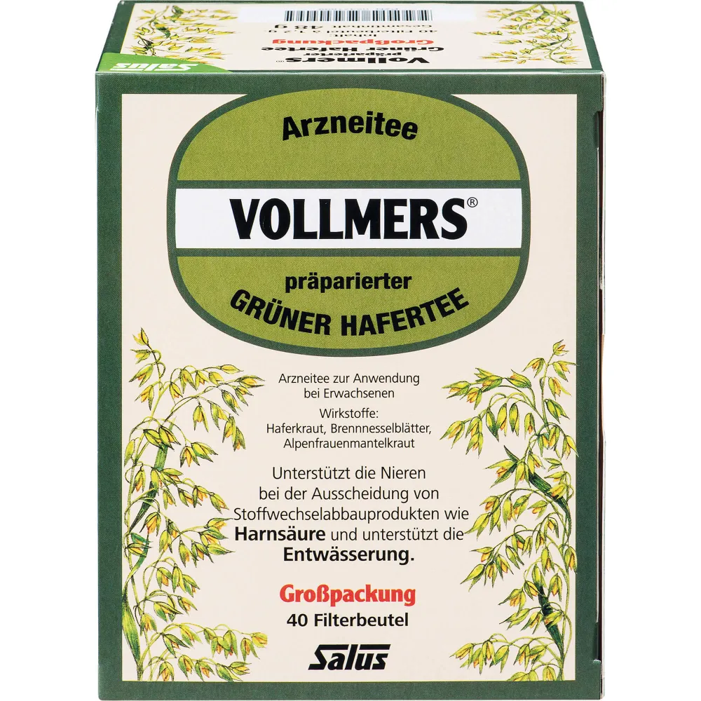 Vollmers präparierter grüner Hafertee Filterbeutel 40 St