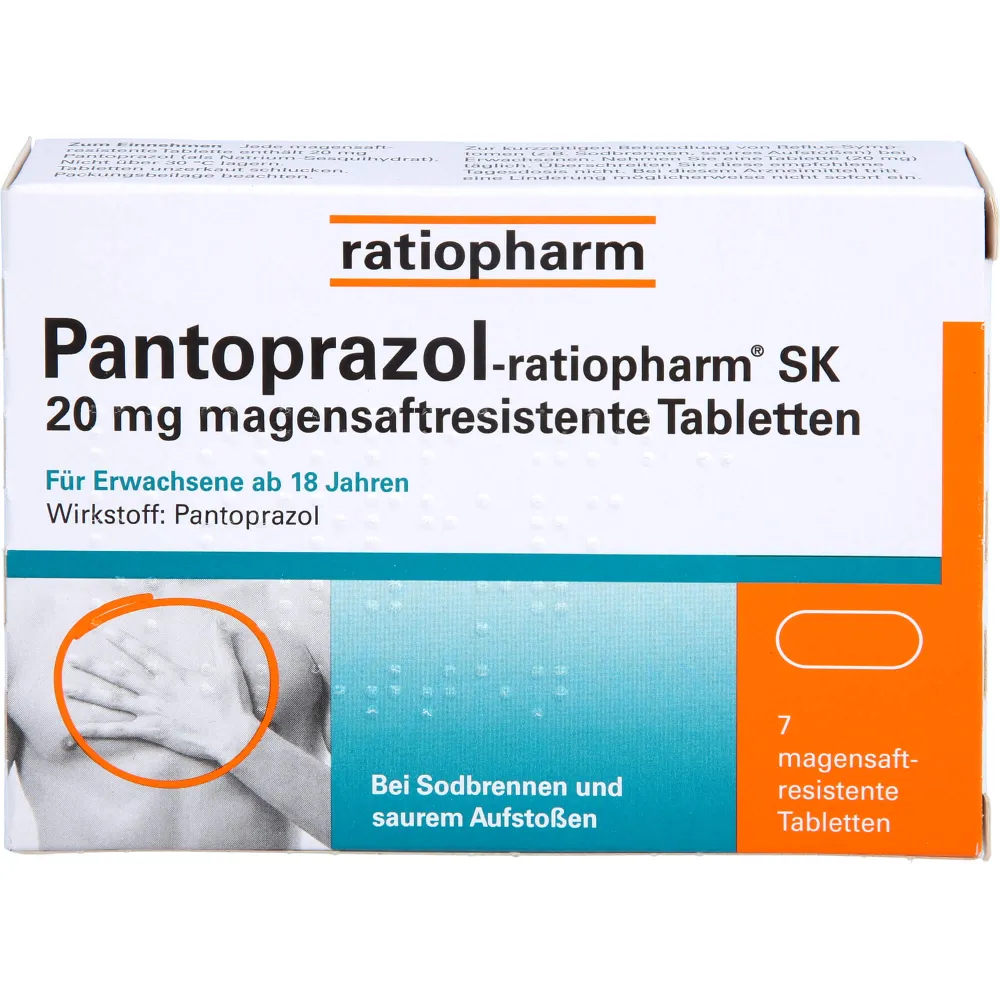 Pantoprazol-ratiopharm Sk 20 mg magensaftres.Tabl. 7 St