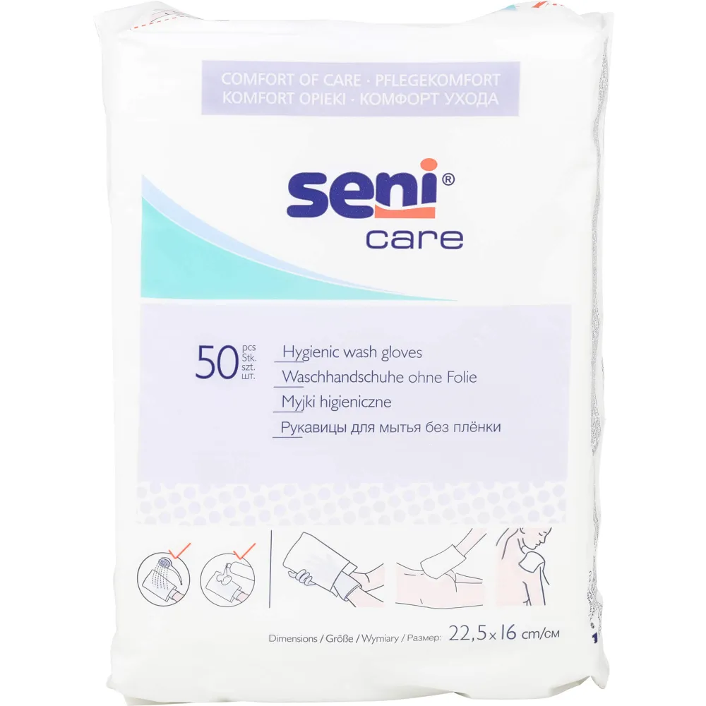 Seni Waschhandschuhe unfoliert 50 St