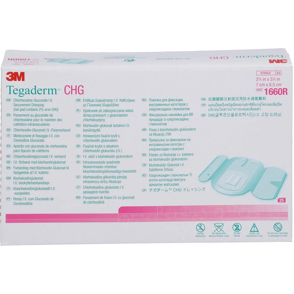 Tegaderm Chg I.V. Fixierverb.7x8,5 cm 1660R 25 St