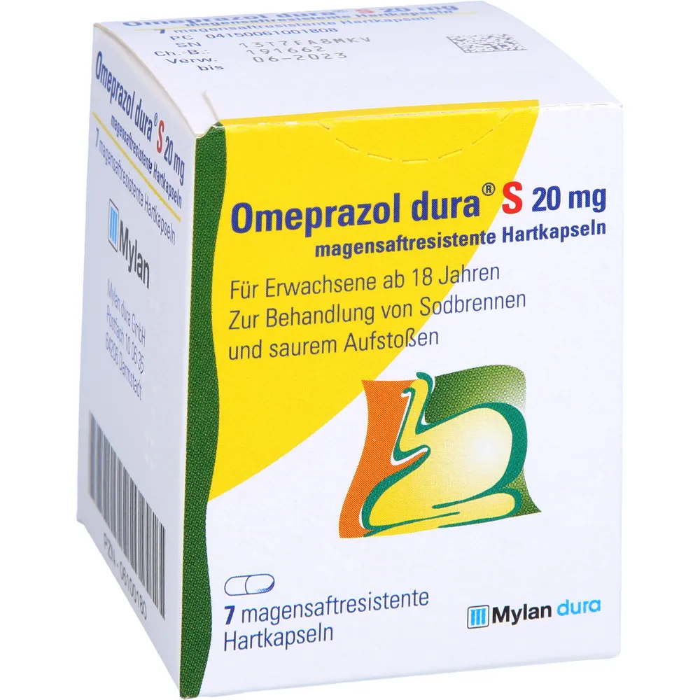 Omeprazol dura S 20 mg magensaftresist.Hartkapseln 7 St
