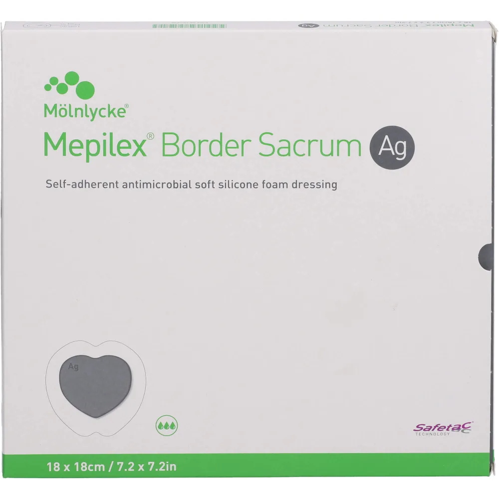 Mepilex Border Sacrum Ag Schaumverb.18x18 cm ster. 5 St