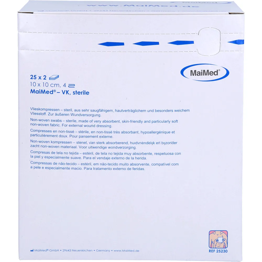 Vliesstoff-Kompressen steril 10x10 cm 4fach 50 St