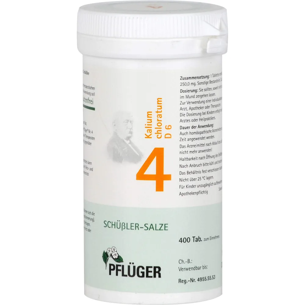Biochemie Pflüger 4 Kalium chloratum D 6 Tabletten 400 St