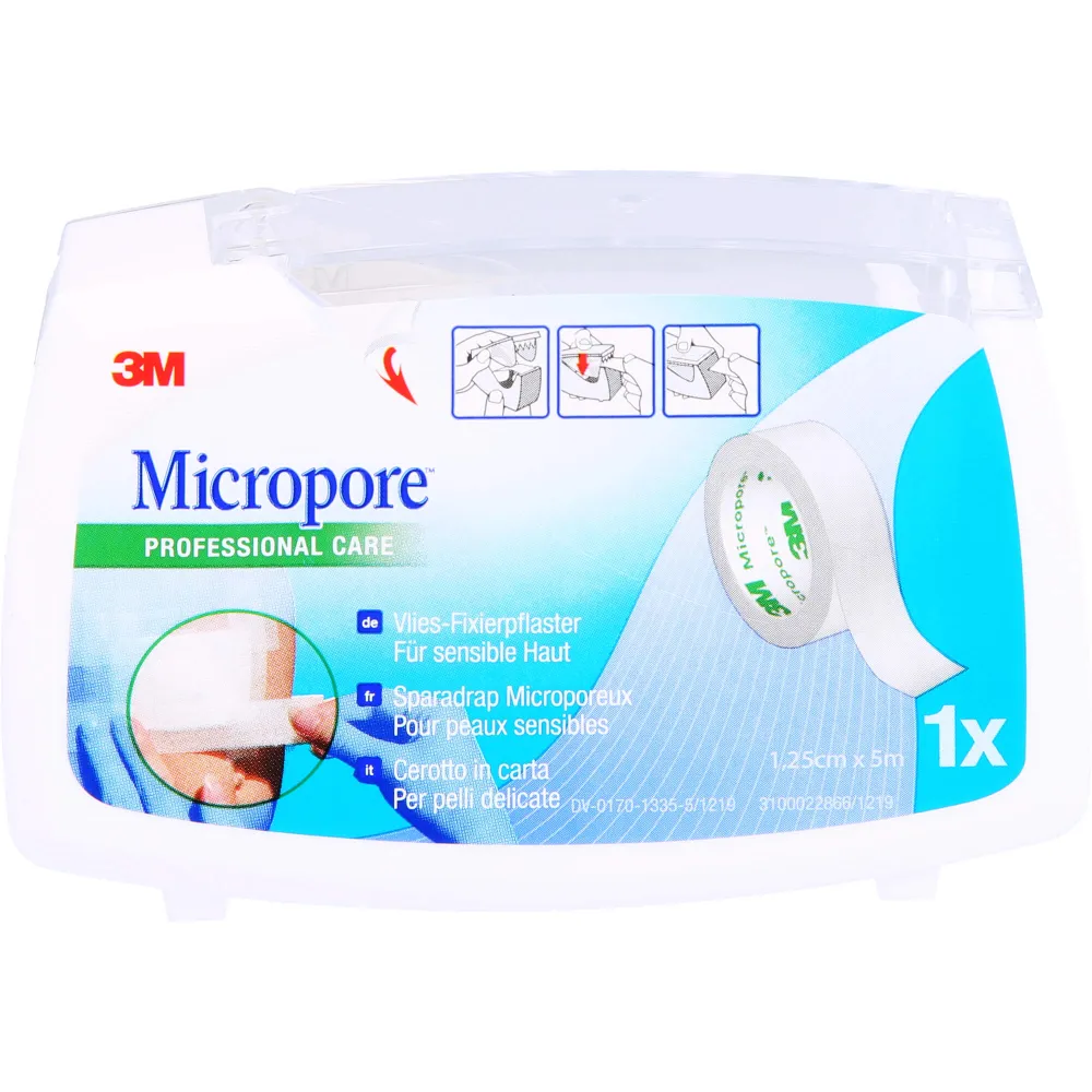 Micropore Vliespfl.1,25cmx5m m.Abr.1530Np-0Sd 1 St