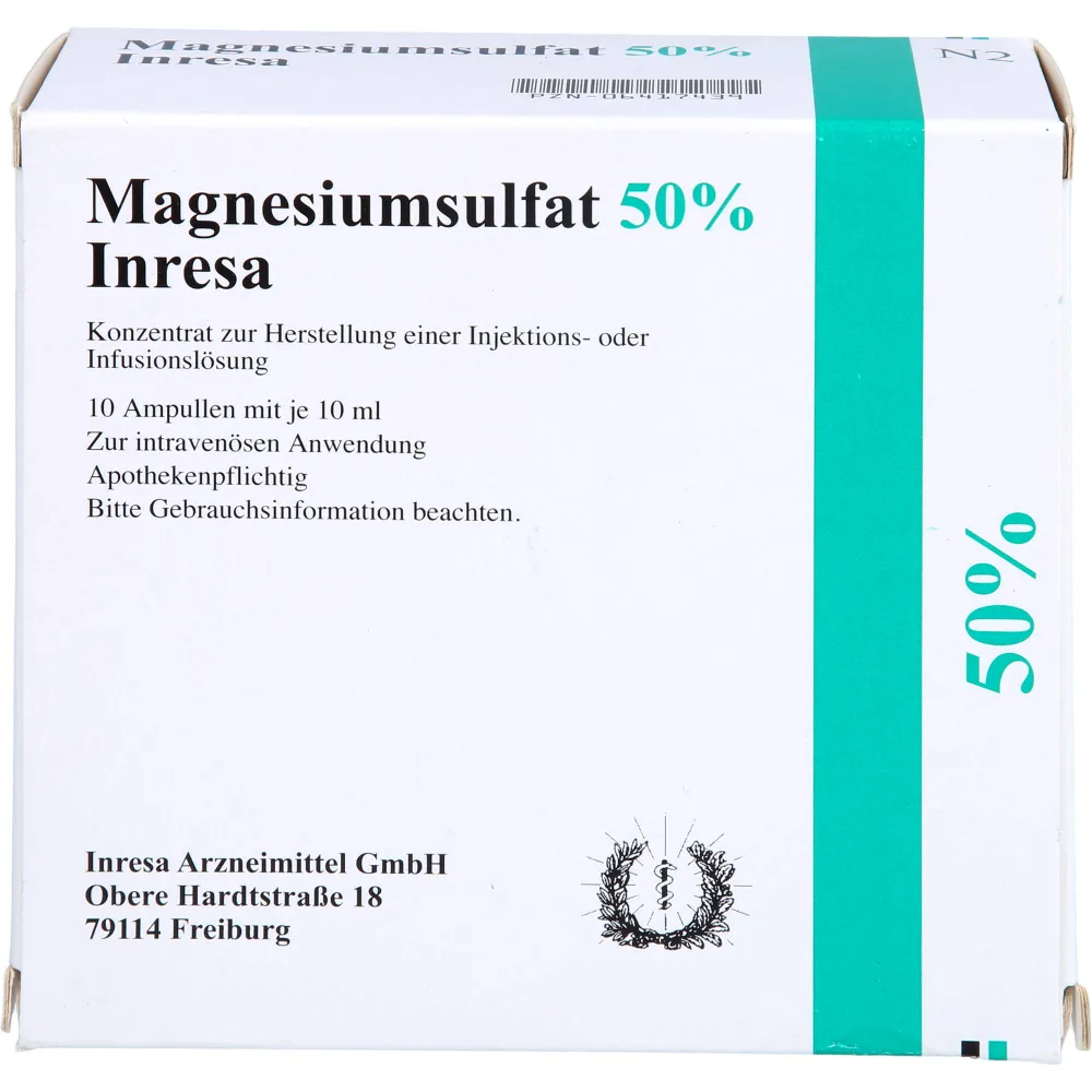 Magnesiumsulfat 50% Inresa Konz.z.H.e.Inj.-/Inf.L. 100 ml