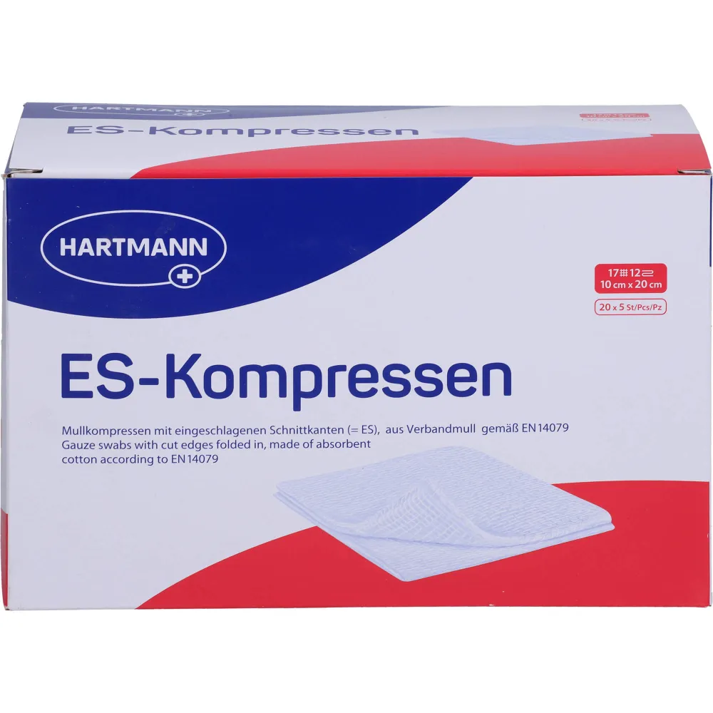 Es-Kompressen steril 10x20 cm 12fach Großpackung 100 St