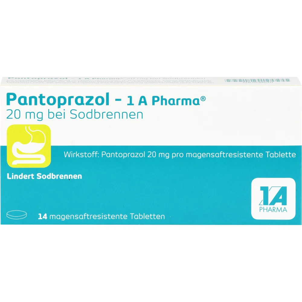 Pantoprazol-1A Pharma 20mg bei Sodbrennen msr.Tab. 14 St