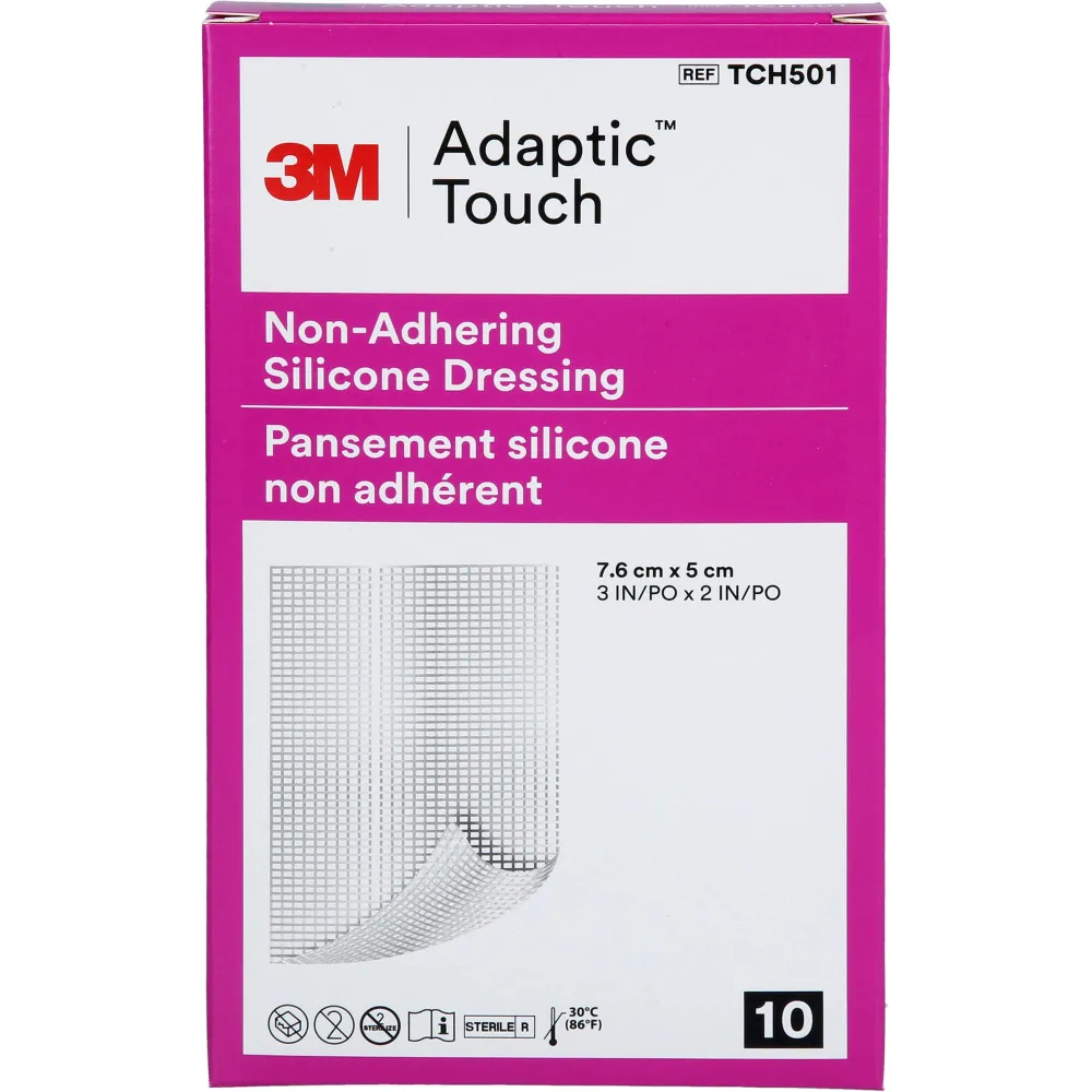 Adaptic Touch 5x7,6 cm nichthaft.Sil.Wundauflage 10 St