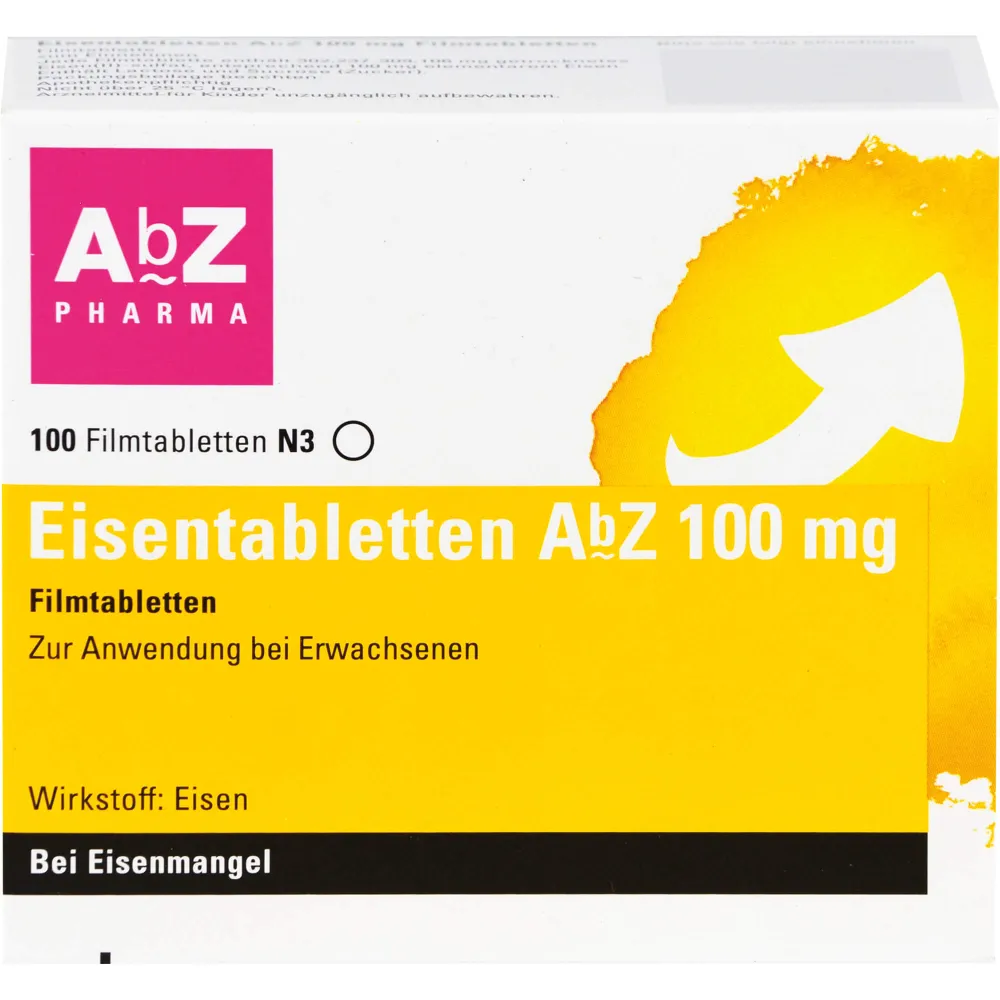 Eisentabletten AbZ 100 mg Filmtabletten 100 St