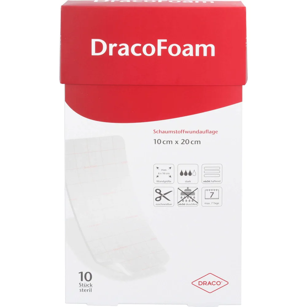 Dracofoam Schaumstoff Wundauflage 10x20 cm 10 St