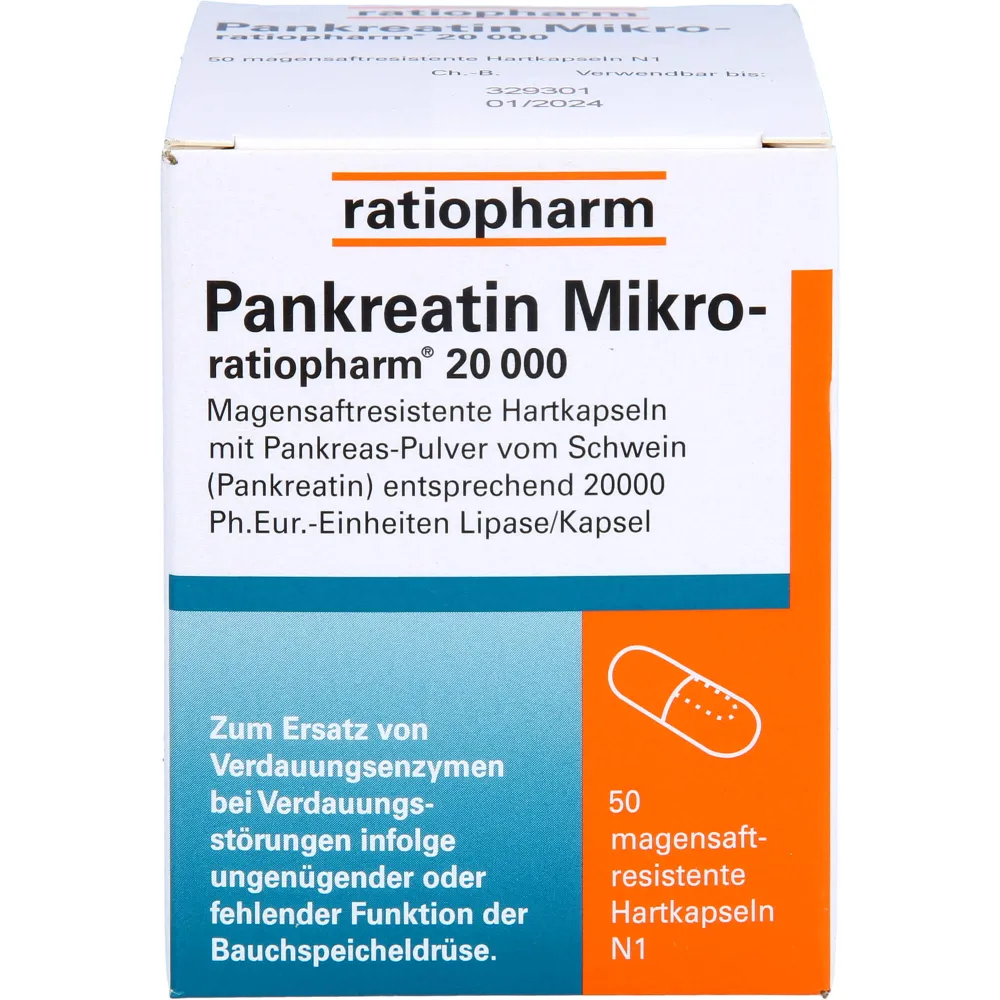 Pankreatin Mikro-ratio.20.000 magensaftr.Hartkaps. 50 St
