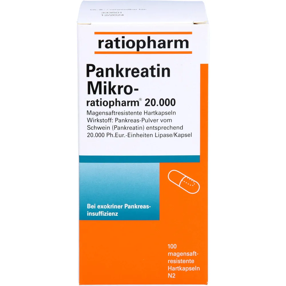 Pankreatin Mikro-ratio.20.000 magensaftr.Hartkaps. 100 St