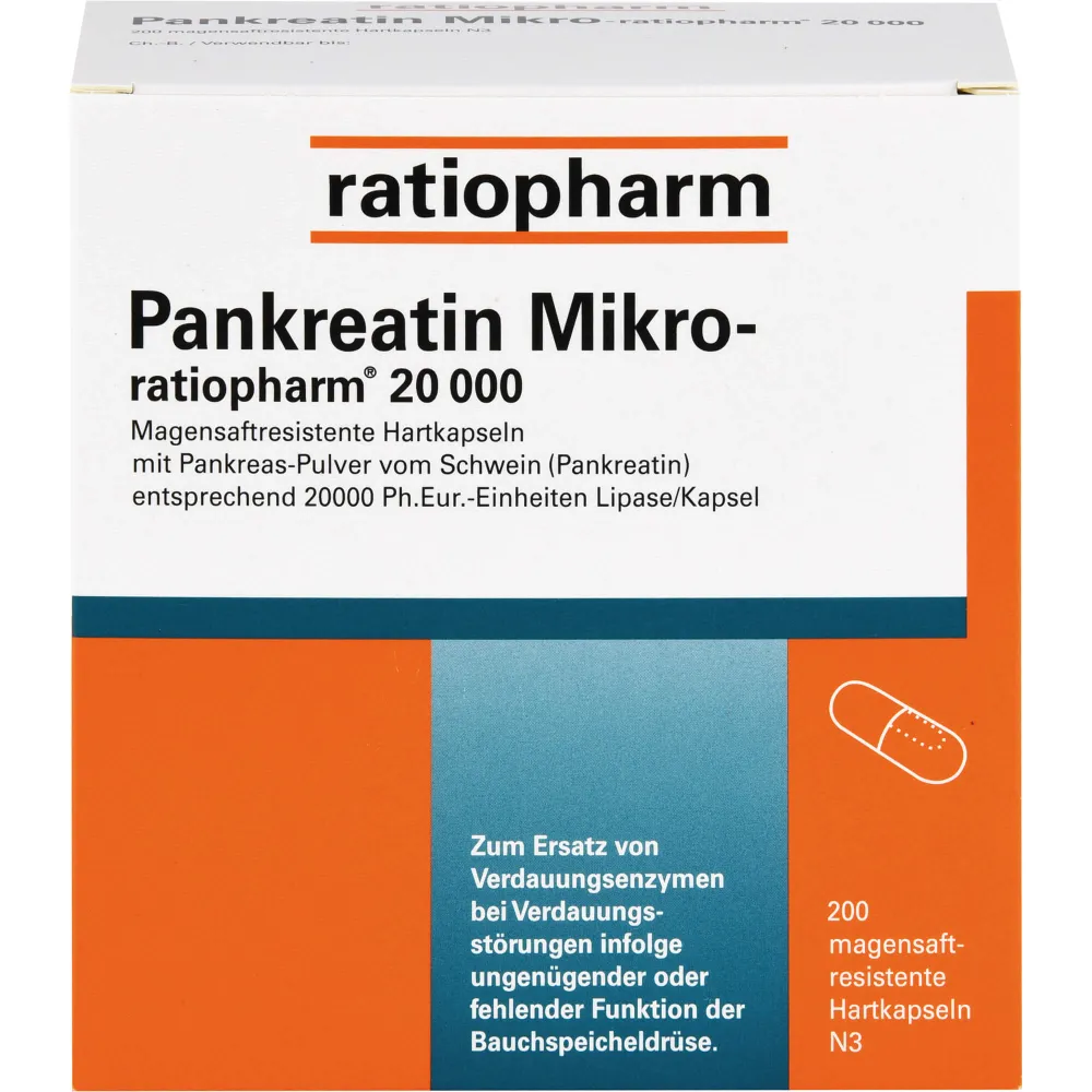 Pankreatin Mikro-ratio.20.000 magensaftr.Hartkaps. 200 St