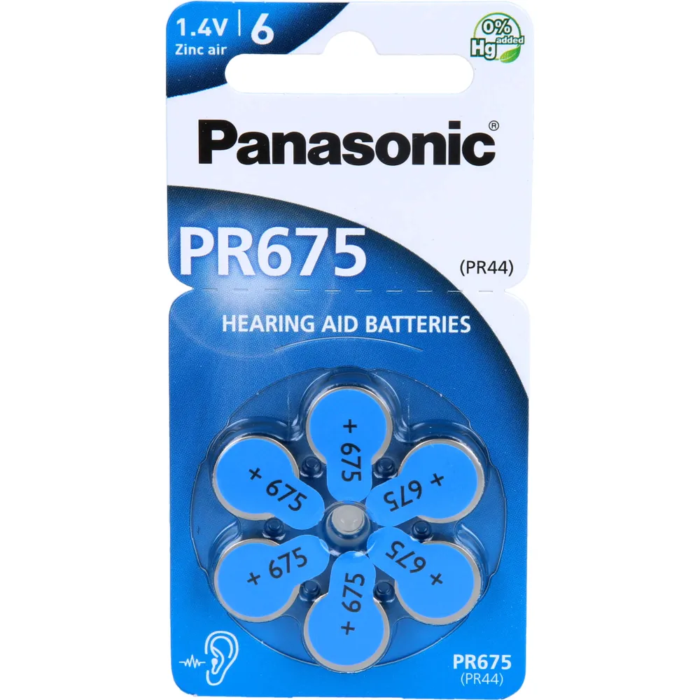 Batterien f.Hörgeräte Panasonic Pr675 6 St