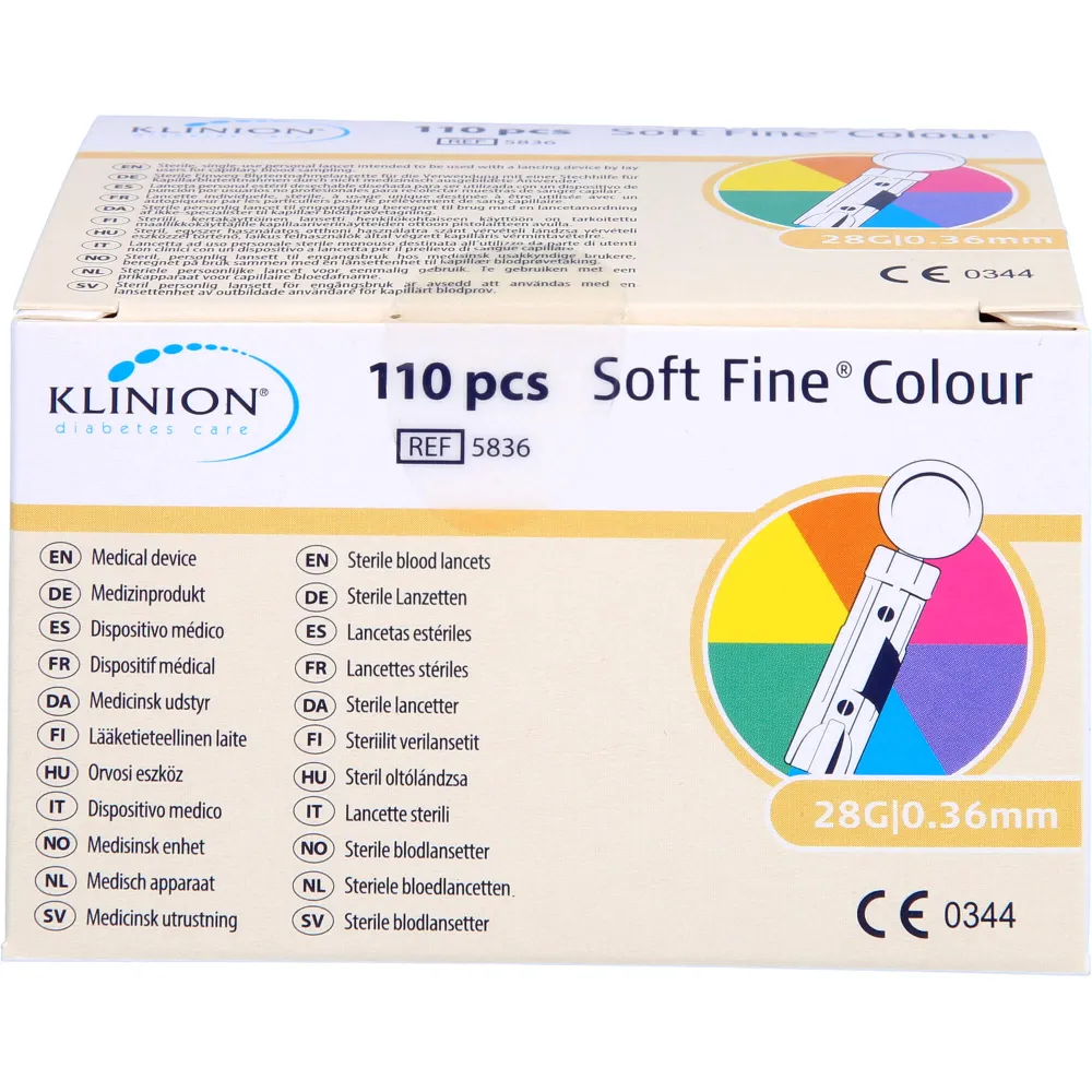 Klinion Soft fine colour Lanzetten 28 G 110 St