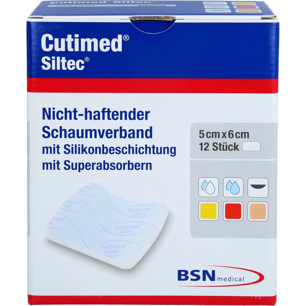 Cutimed Siltec Schaumverb.5x6 cm nicht haftend 12 St