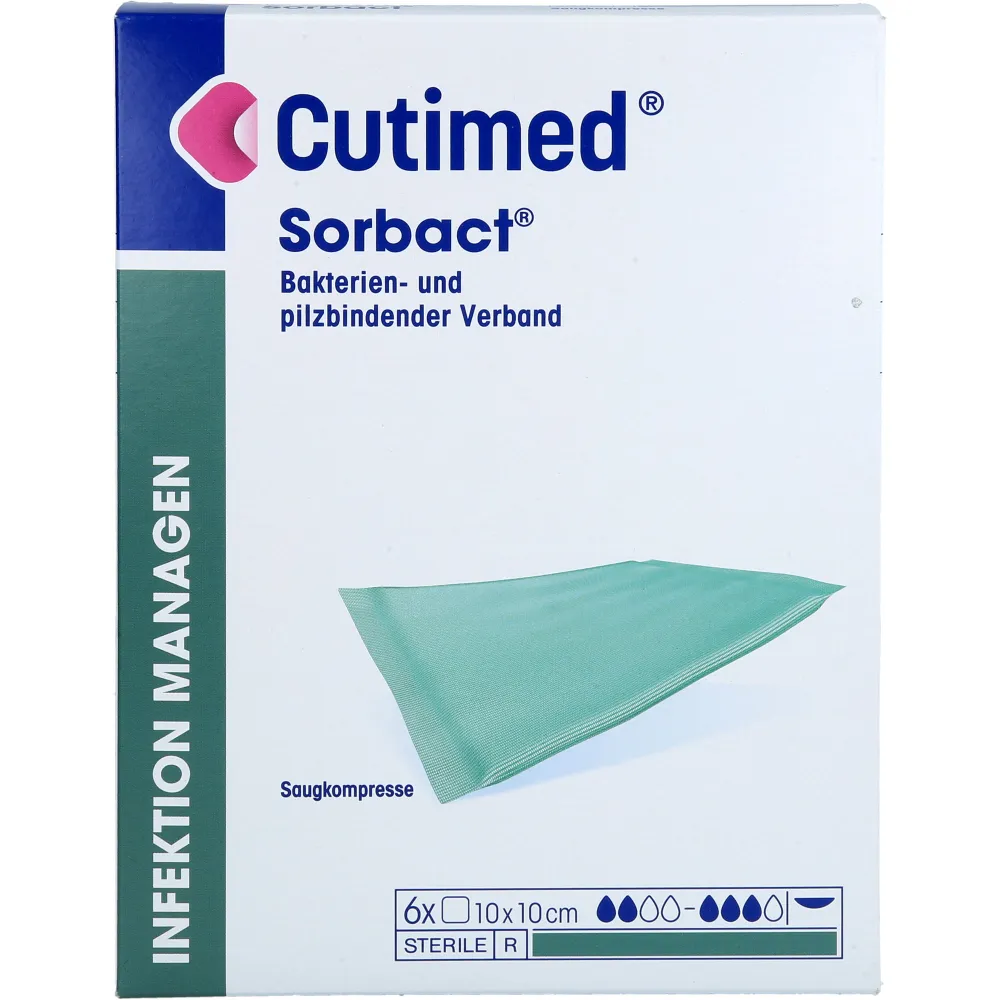 Cutimed Sorbact Saugkompressen 10x10 cm 6 St