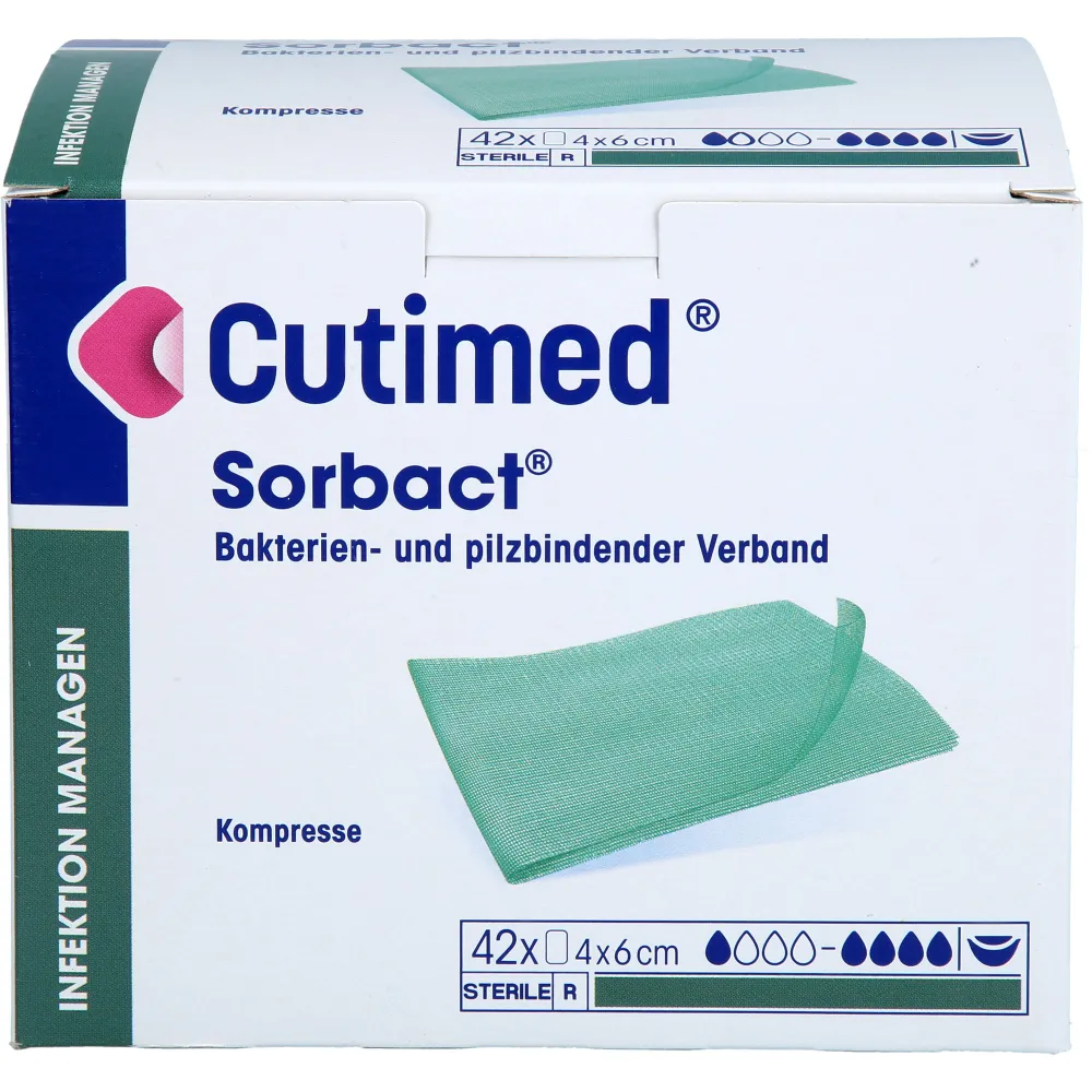 Cutimed Sorbact Kompressen 4x6 cm 42 St