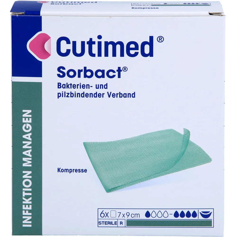 Cutimed Sorbact Kompressen 7x9 cm 6 St