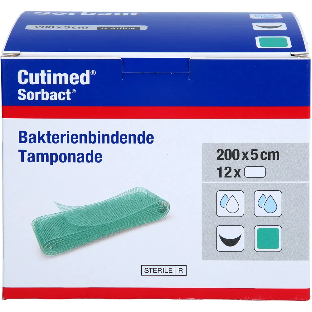 Cutimed Sorbact Tamponaden 5x200 cm 12 St