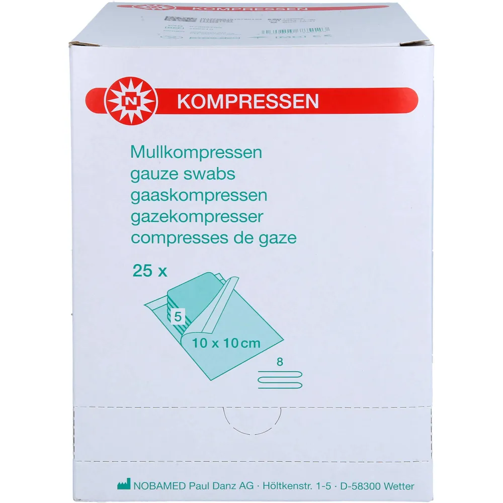 Mullkompressen 10x10 cm steril 8fach 125 St