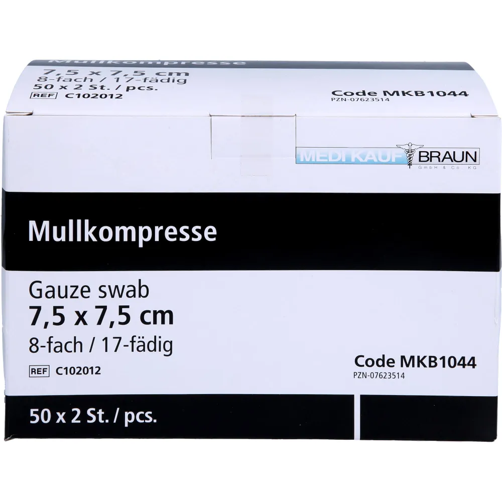 Mullkompressen 7,5x7,5 cm steril 100 St